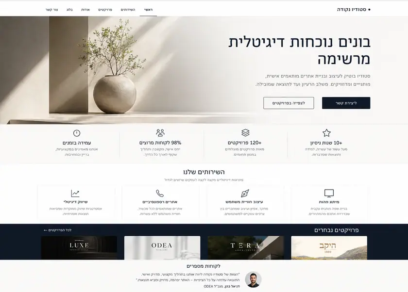 אתר תדמית רספונסיבי — תצוגת מחשב
